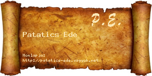 Patatics Ede névjegykártya
